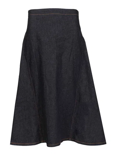 Jacquemus Lavoir De-nmes Denim Skirt In Blue