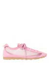 Jacquemus Les Tennis Suede And Leather Trimmed Mesh Sneakers In Pink