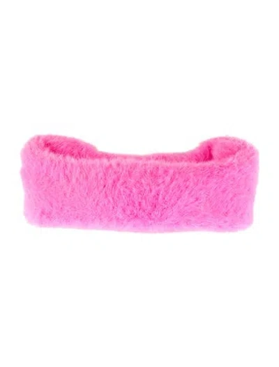 Pre-owned Jacquemus Faux Fur Headband In Pink
