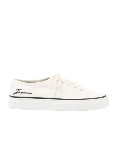 Jacquemus Les Fefe Logo-embroidered Canvas Sneakers In White