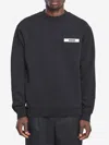 Jacquemus Mens Black Grosgrain-logo Long-sleeve Cotton T-shirt In Black
