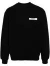 Jacquemus Mens Black Grosgrain-logo Long-sleeve Cotton T-shirt In Black