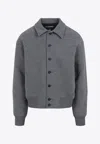 Jacquemus Mens Grey Feltro Pointed-collar Wool Bomber Jacket In Gray
