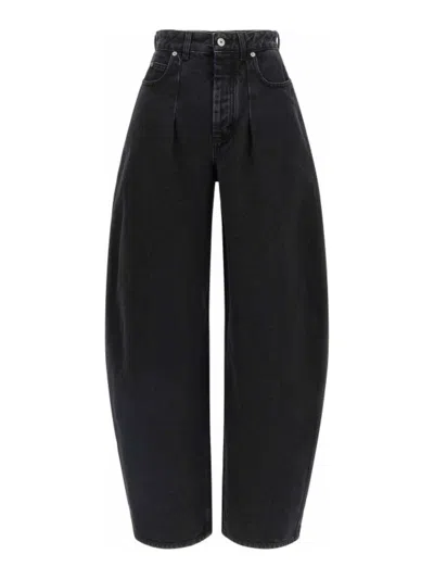 Jacquemus Feminine Wide-leg Jeans With Five-pocket Design In Black