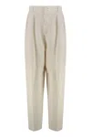 Jacquemus Fernando Cotton-linen Trousers In Neutral