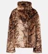 Jacquemus Fernando Leopard-print Faux Fur Jacket In Brown