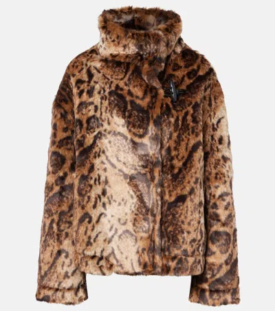 Jacquemus Fernando Leopard-print Faux Fur Jacket In Brown