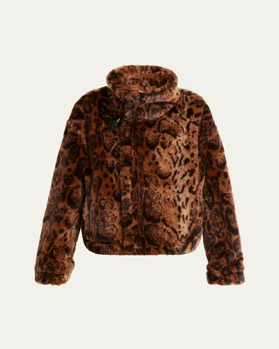 Jacquemus Fernando Printed Faux Fur Jacket In Leopard