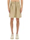 Jacquemus Wool Canvas Fernando Shorts In Neutrals