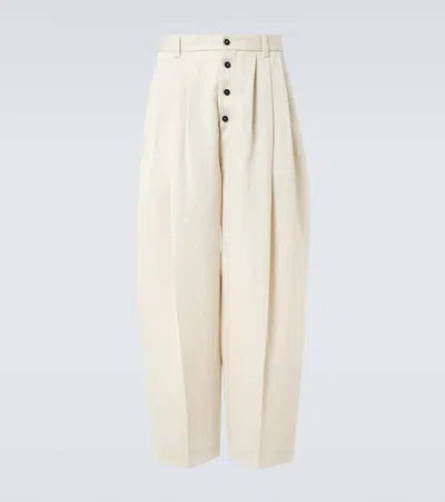 Jacquemus Hose Fernando Aus Wolle Und Leinen In Weiss