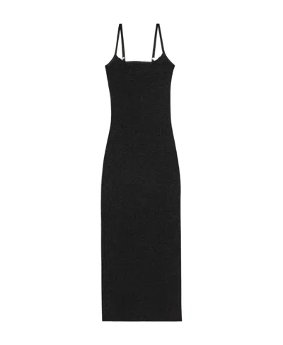 Jacquemus Fiesta Glitter Dress In Black