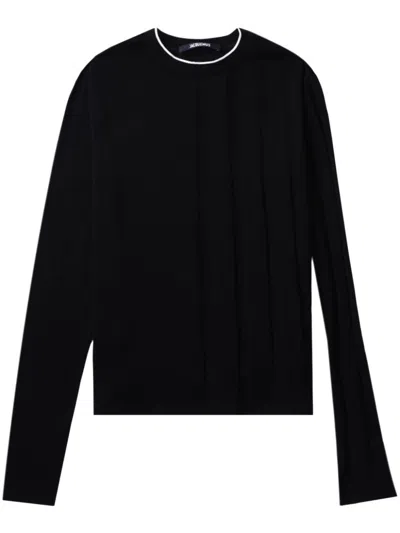 Jacquemus Fine Knitted Top In Black