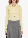 Jacquemus Merino Wool Blend Fitted Knit Top In Yellow
