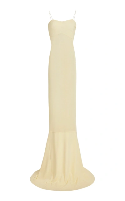 Jacquemus Fino Knit-detailed Gown In Yellow