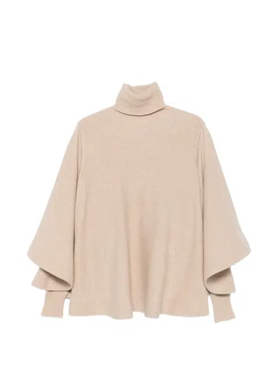 Jacquemus Fiocco Draped-sleeve Sweater In Neutral
