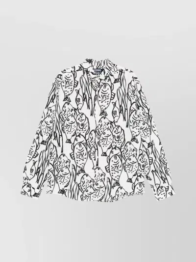 JACQUEMUS FISH PRINT LONG SLEEVE SHIRT