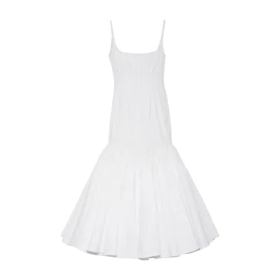 JACQUEMUS JACQUEMUS FITTED WHITE MIDI DRESS