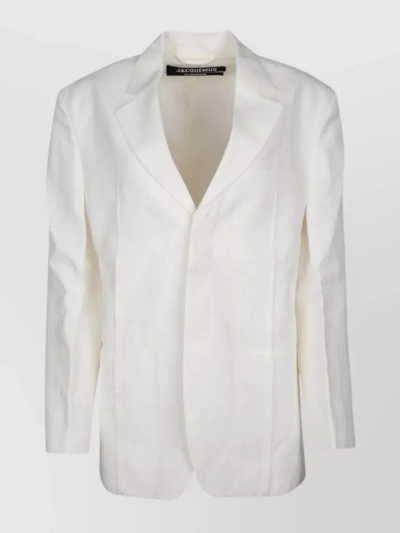 Jacquemus Flap Pocket Vent Jacket In White