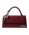 Jacquemus Burgundy Brusched Leather Le Chiquito Long Boucle Handbag In Burgundy