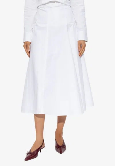 Jacquemus Flared A-line Midi Skirt In White