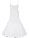 Jacquemus Agave Pleated Paneled Cotton-poplin Midi Dress In White