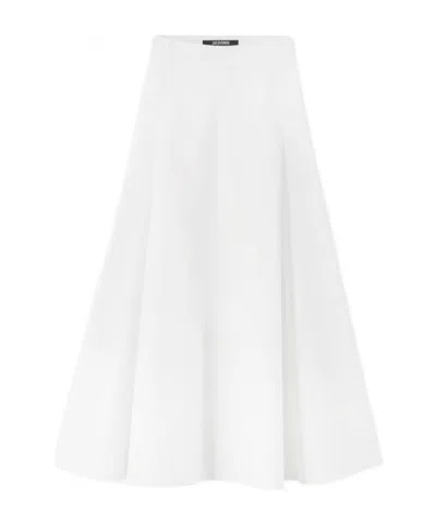 Jacquemus Flared Midi Skirt In White