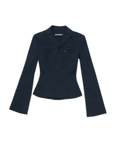 Jacquemus Flared Tailored Blazer In Black
