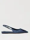Jacquemus Duelo Slingback Denim Flats In Blue