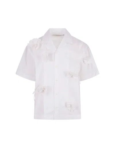 Jacquemus Floral Embroidered Buttoned Shirt In White