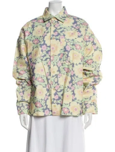 Pre-owned Jacquemus Floral Print Jacket In Green