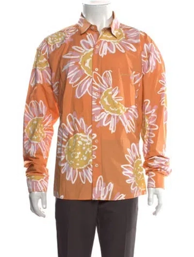 Pre-owned Jacquemus Floral Print Long Sleeve Shirt In Orange