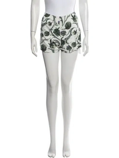 Pre-owned Jacquemus Floral Print Mini Shorts In White