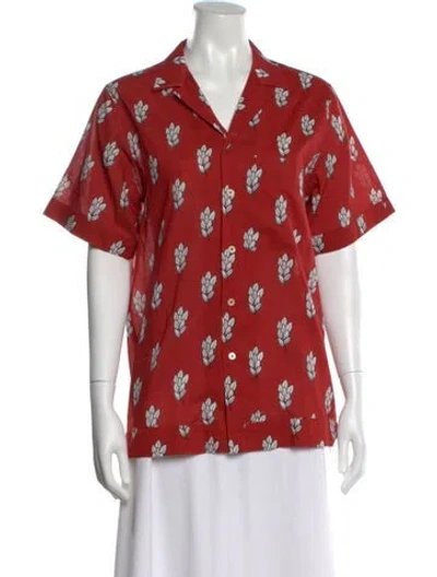 Pre-owned Jacquemus Floral Print Short Sleeve Button-up Top In Multi