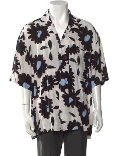 Pre-owned Jacquemus Floral Print Short Sleeve Shirt In Black