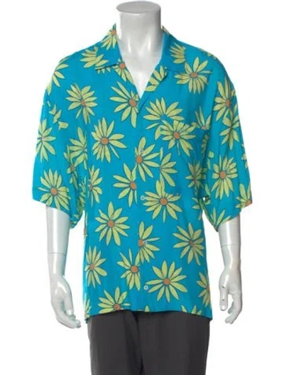 Pre-owned Jacquemus Floral Print Short Sleeve Shirt In Blue