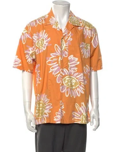 Pre-owned Jacquemus Floral Print Short Sleeve Shirt In Orange