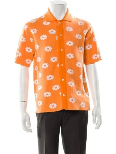 Pre-owned Jacquemus Floral Print Short Sleeve Shirt In Orange