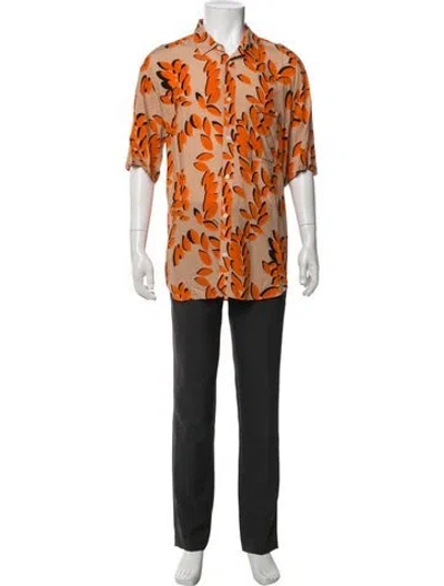 Pre-owned Jacquemus Floral Print Short Sleeve Shirt In Orange