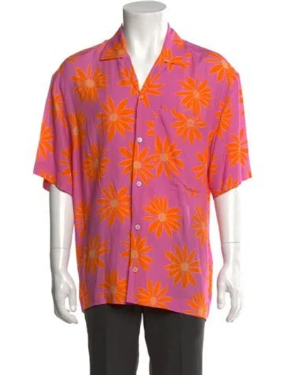 Pre-owned Jacquemus Floral Print Short Sleeve Shirt In Pink