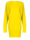 Jacquemus Flowing Viscose Jersey Dress With Embroidered Detailing In Yellow