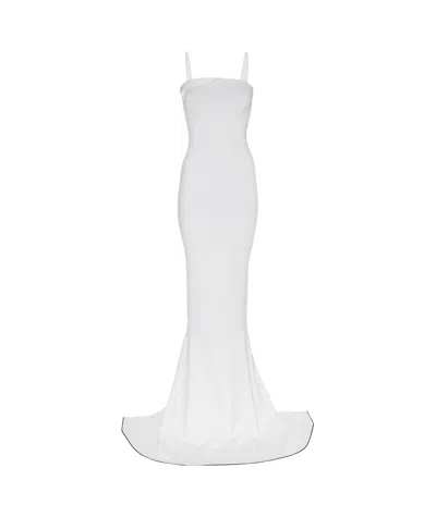 Jacquemus Folded Mermaid Dress In White