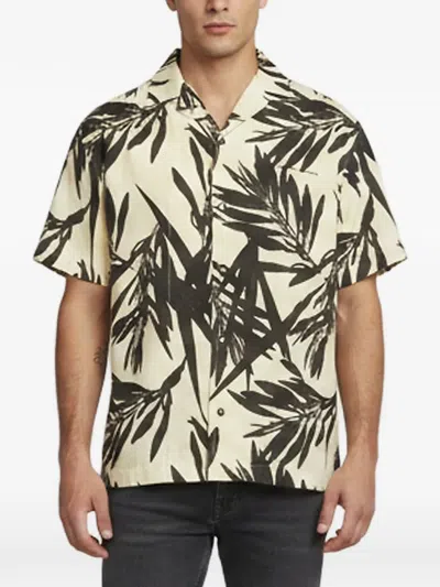 Pre-owned Jacquemus Foliage-print Bowling Shirt In Neutrals