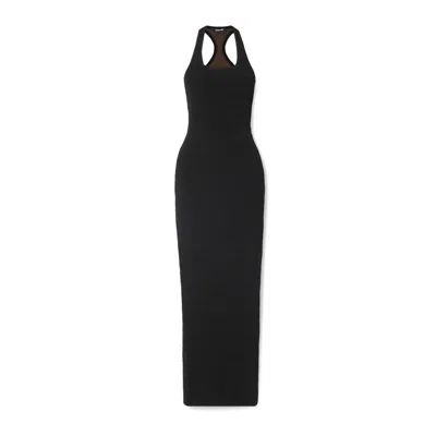Jacquemus Form-fitting Black Maxi Dress With Cut-out Details