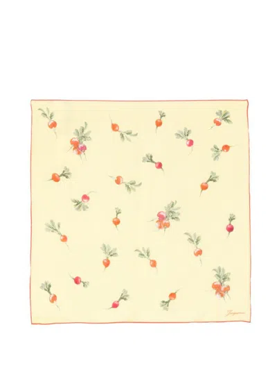 Jacquemus Foulardi In Seta Beige Con Stampa  In Neutral