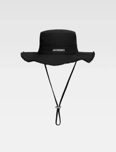 Jacquemus Le Bob Artichaut Raised Logo Bucket Hat In Black