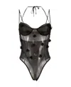Jacquemus Fringe-detail Sheer Bodysuit In Black