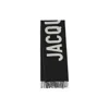 Jacquemus Fringe Logo Scarf In Black