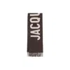Jacquemus Logo Detailed Fringed Edge Scarf In Brown