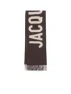 Jacquemus Fringe Logo Scarf In Multi Brown