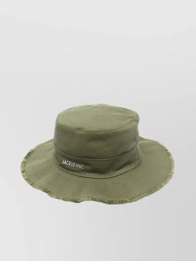 Jacquemus Fringed Edge Silver Hat In Green